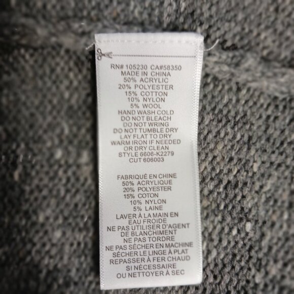 Soft Joie, Large, Heather Gray, Open Front, Wrap Cardigan Sweater, With Fringe - Picture 12 of 12